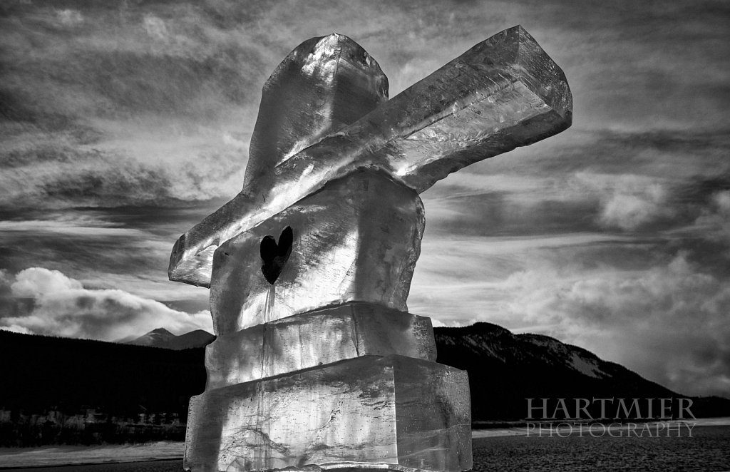 Ice Inukshuk at Carcross yt 2020